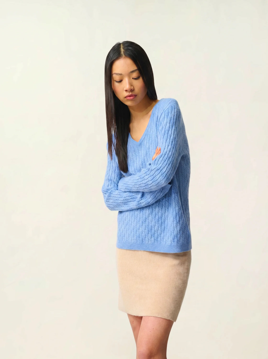 GRASMOOR pullover v-ausschnitt himmelblau