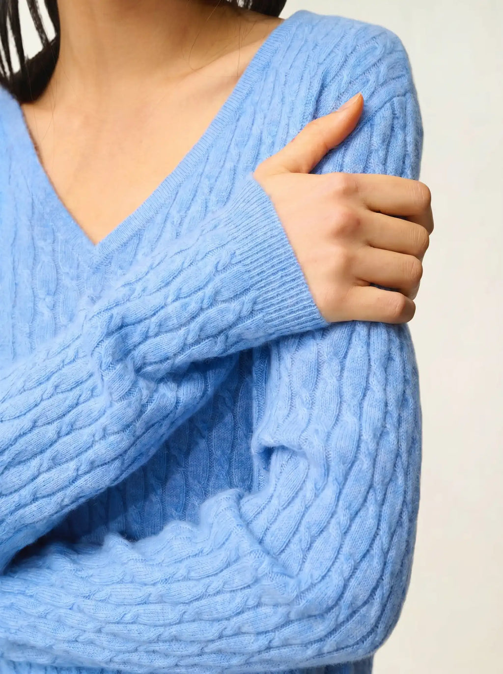 GRASMOOR pullover v-ausschnitt himmelblau