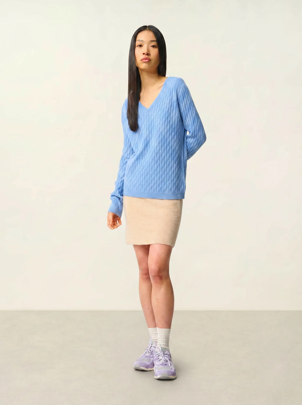 GRASMOOR pullover v-ausschnitt himmelblau