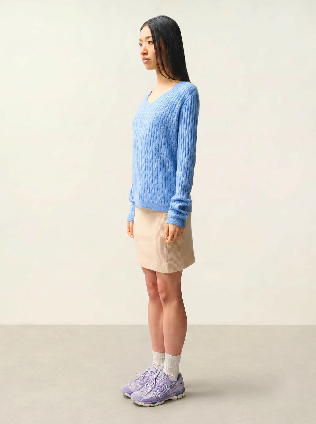 GRASMOOR pullover v-ausschnitt himmelblau