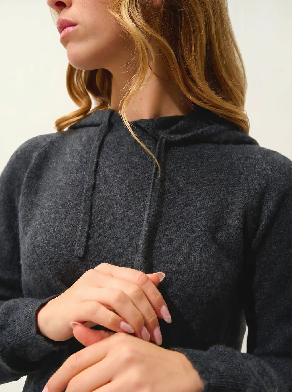 YARLSIDE pull capuche carbone chiné