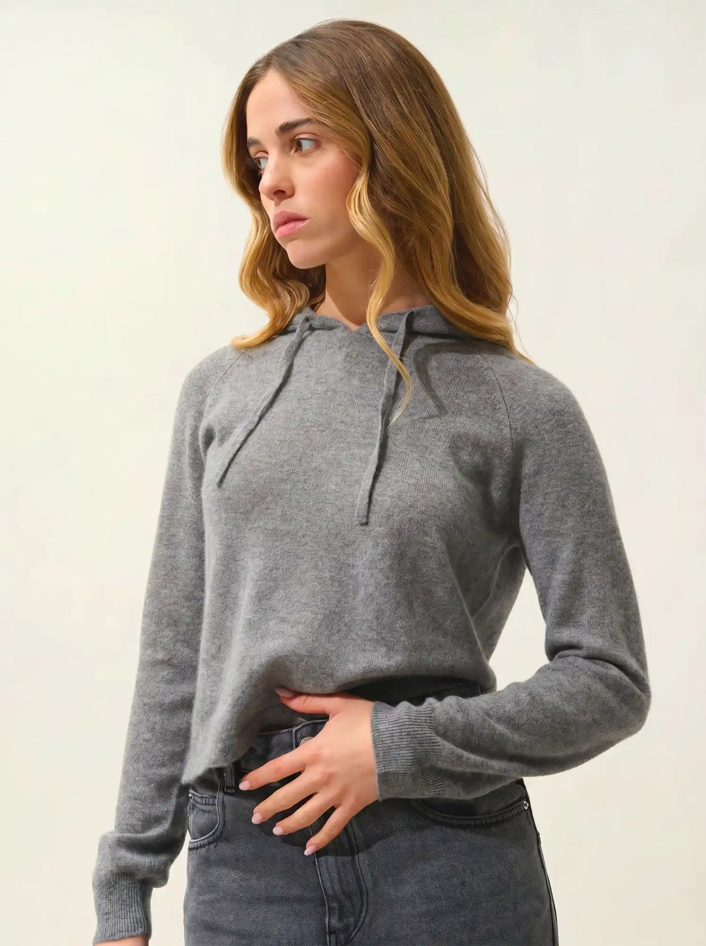 YARLSIDE pull capuche flanelle chiné