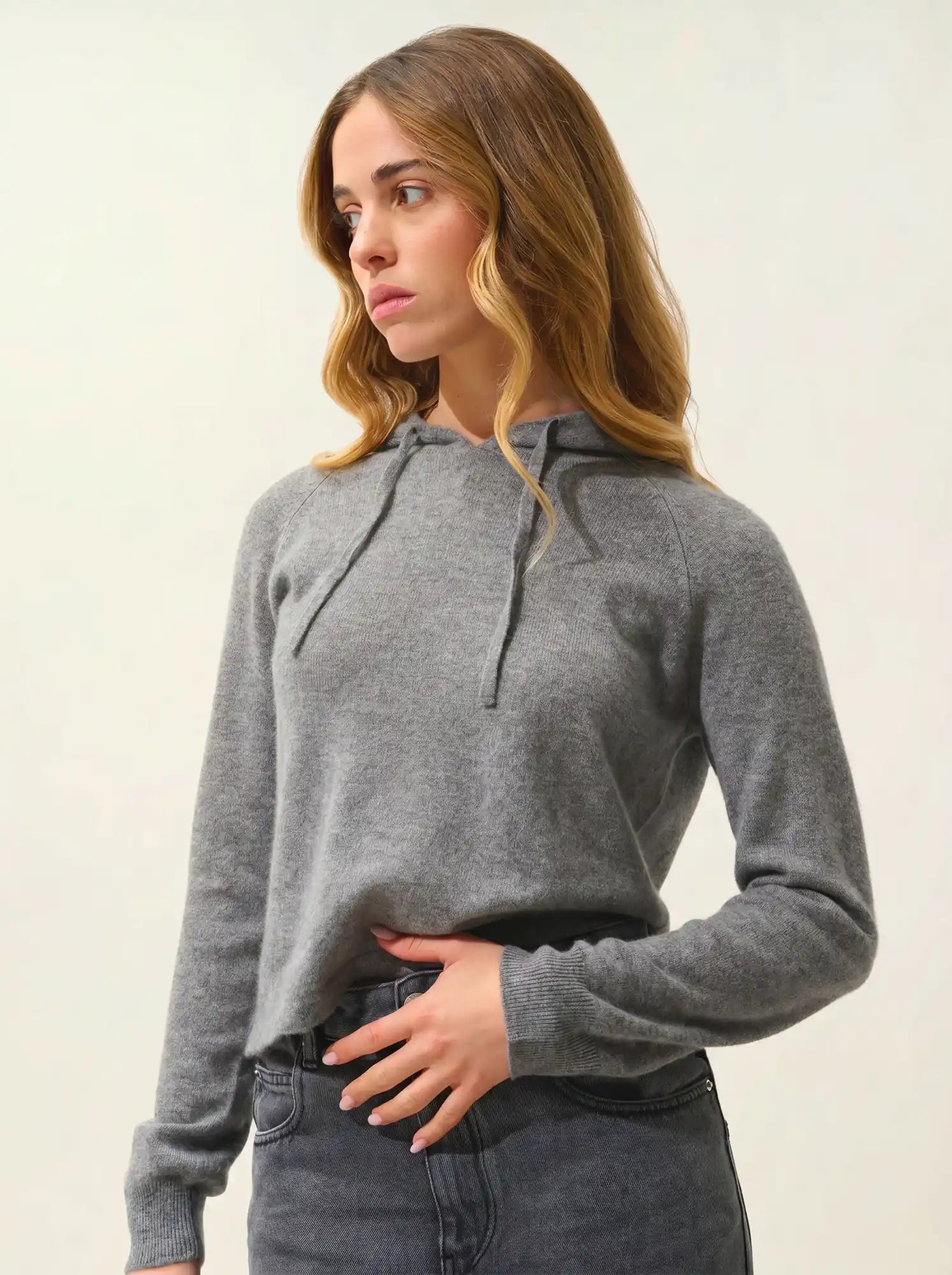 YARLSIDE pull capuche flanelle chiné