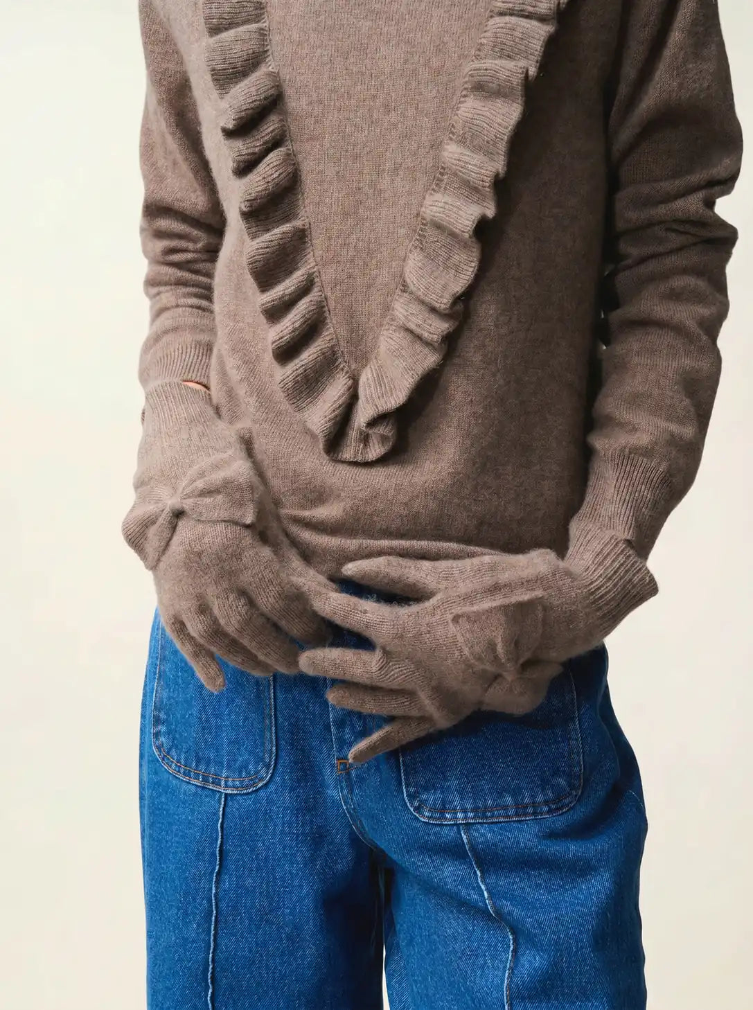 MILO gloves 4 ply heather taupe