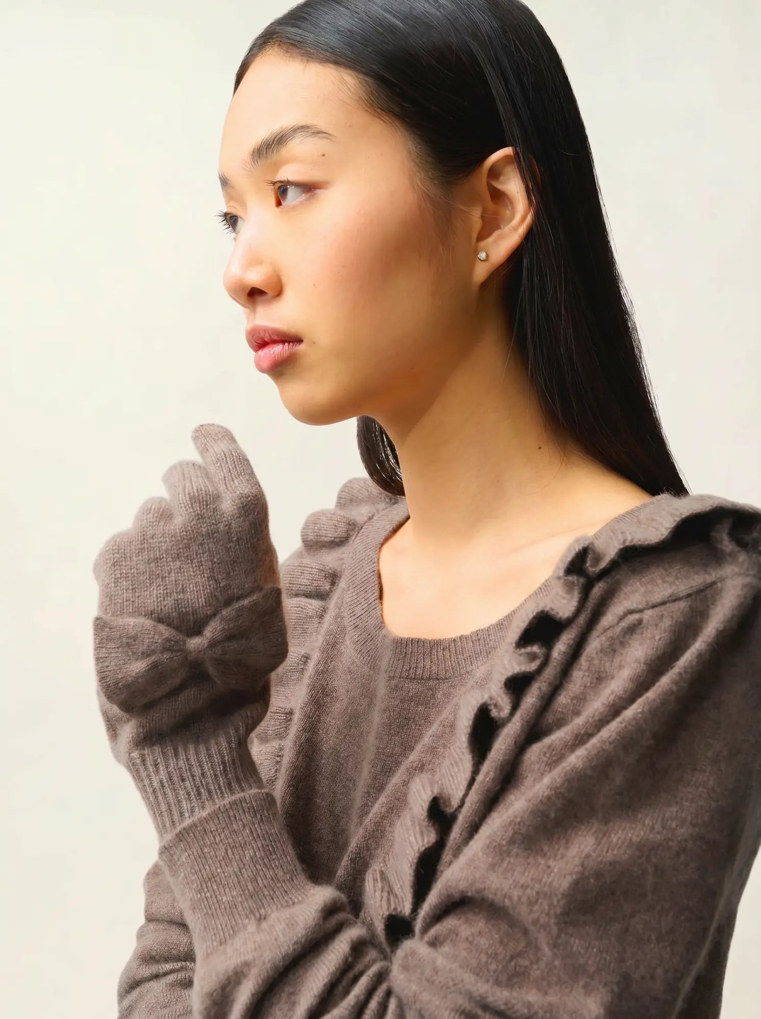 MILO gloves 4 ply heather taupe