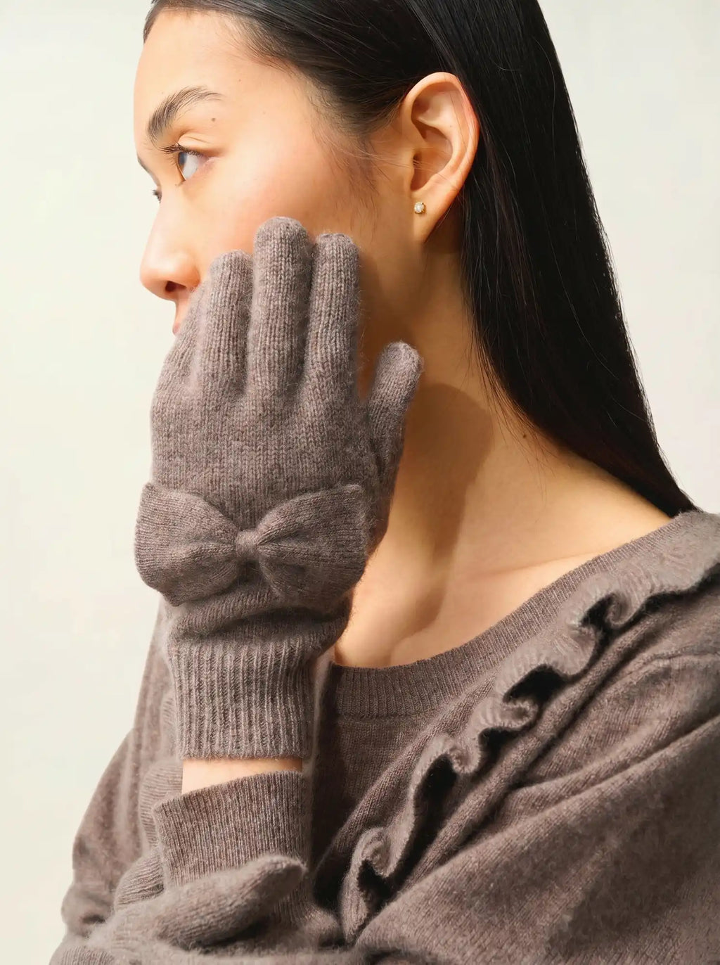 MILO gloves 4 ply heather taupe