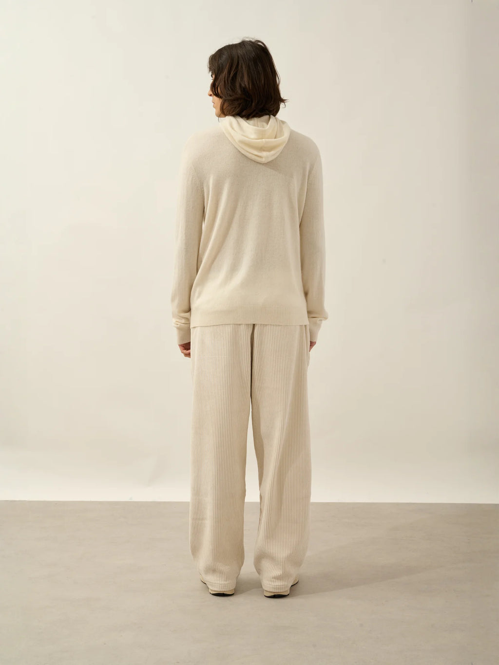 CASPER pull capuche poche kangourou ivoire