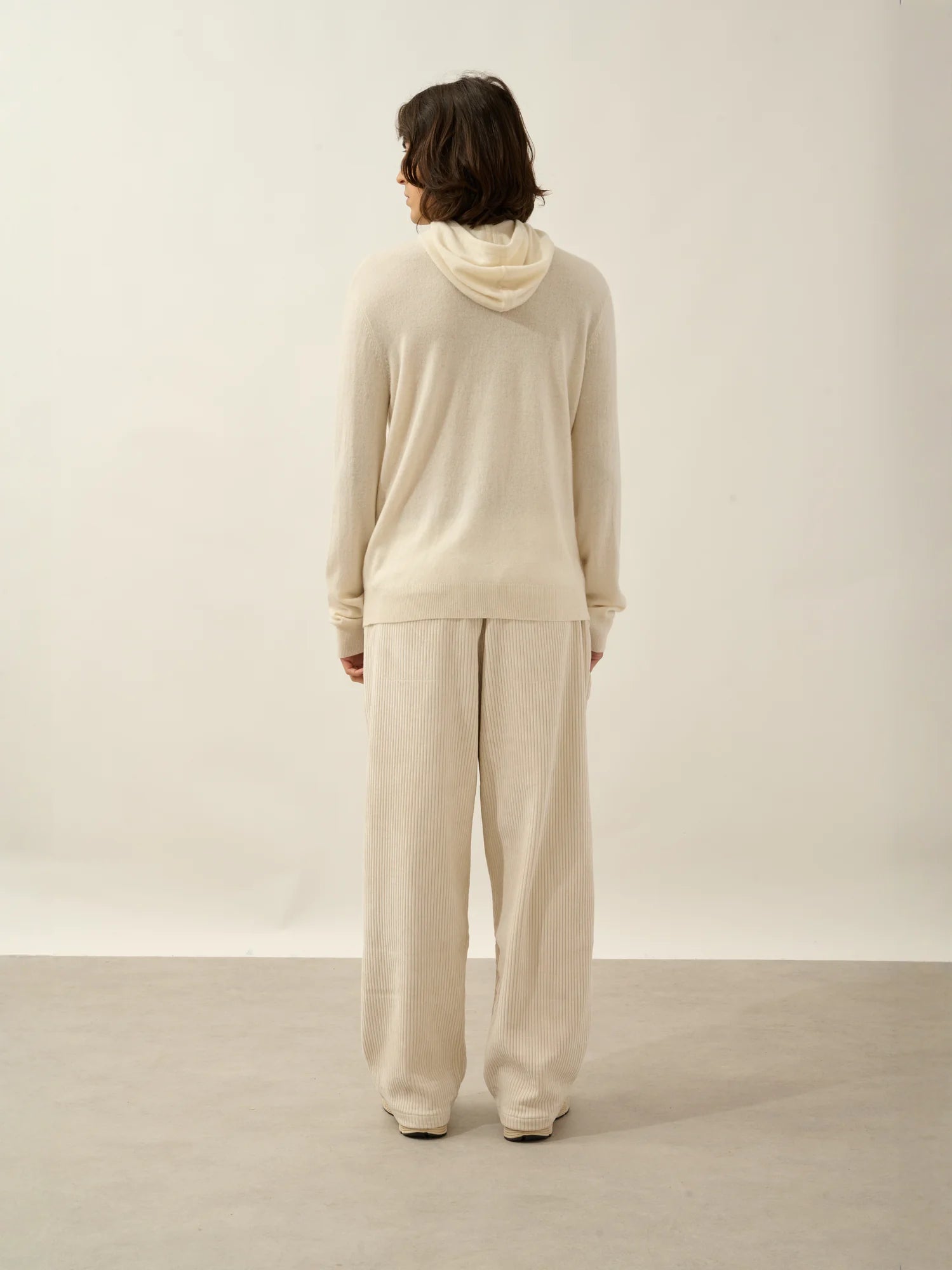 CASPER pull capuche poche kangourou ivoire