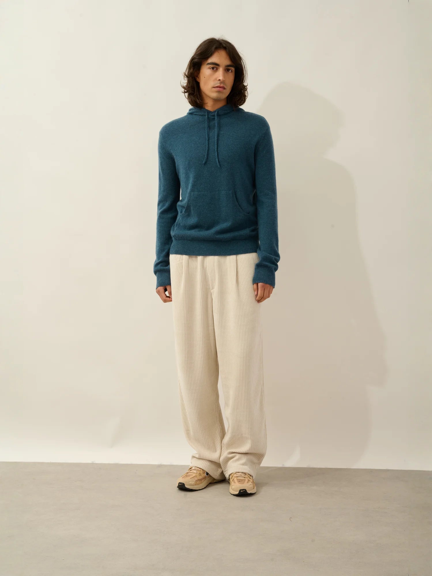 CASPER pull capuche poche kangourou vert canard chiné