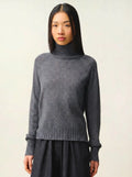CASSY pull col roulé anthracite chiné