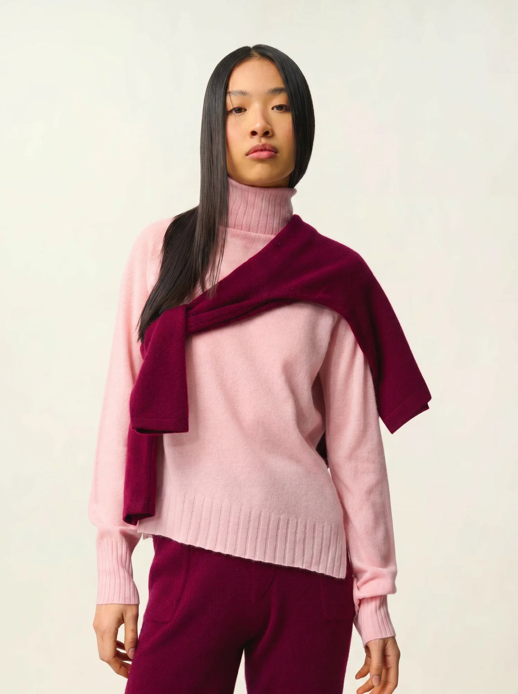 CASSY Pullover Rollkragen Ballettrosa
