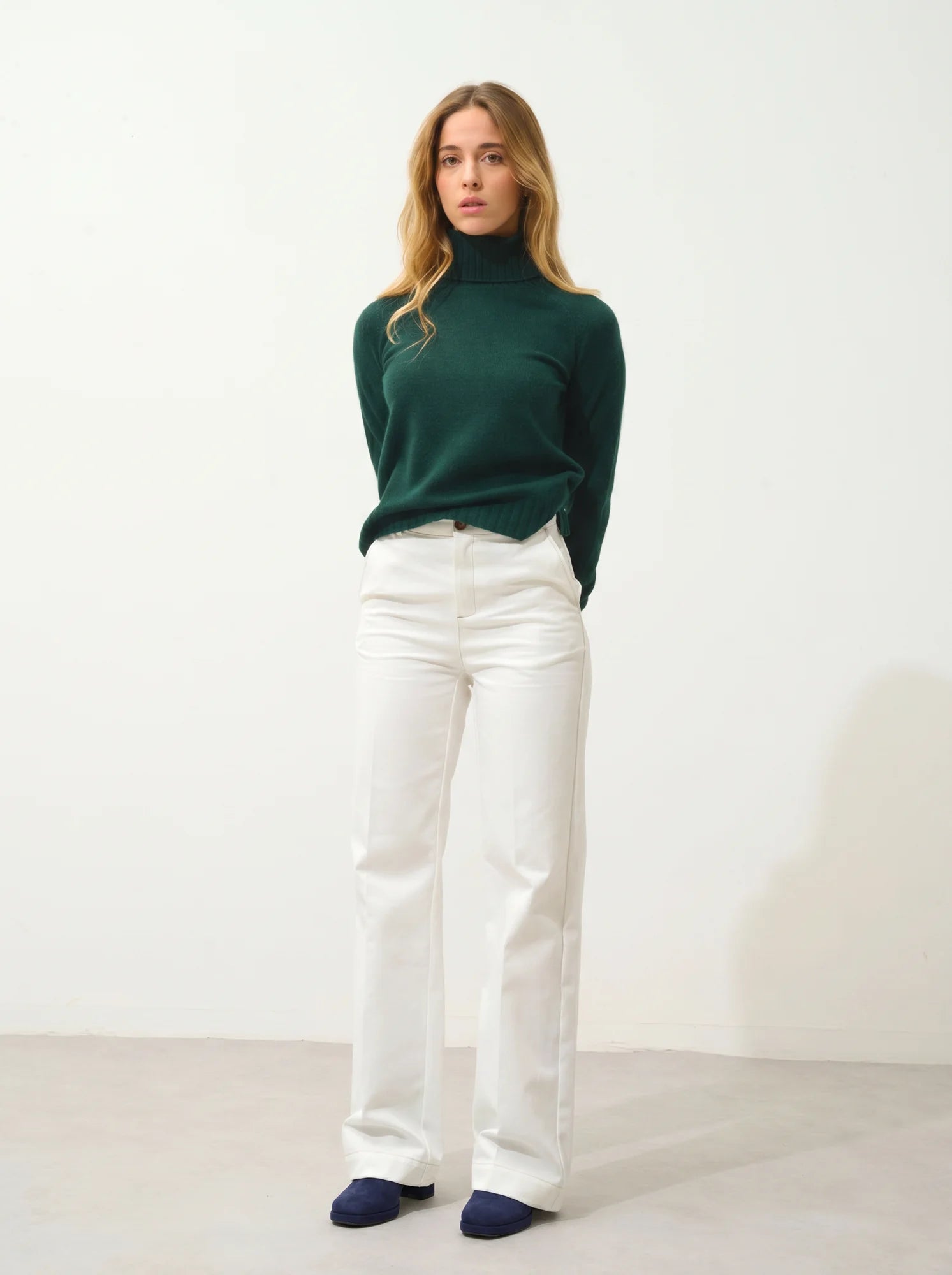 CASSY Pullover Rollkragen Zypressengrün