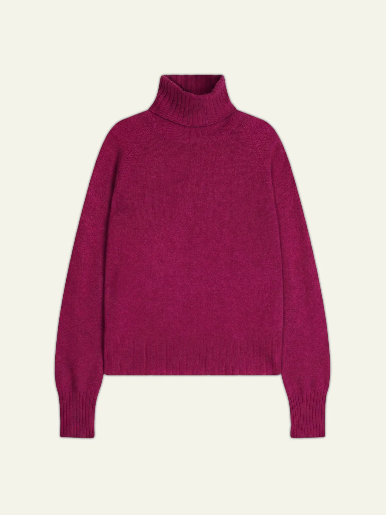CASSY pull col roulé fuchsia