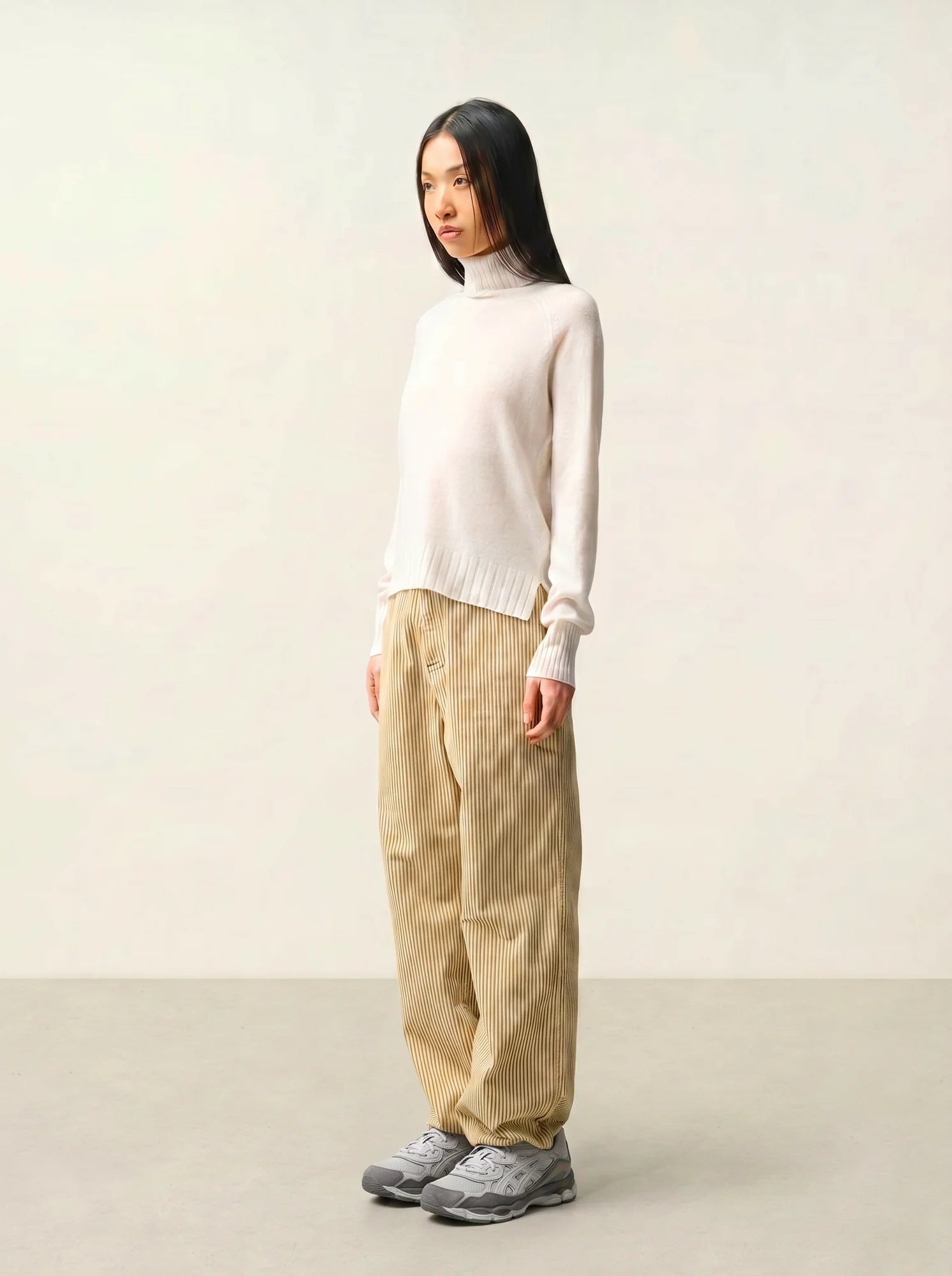 CASSY pull col roulé ivoire