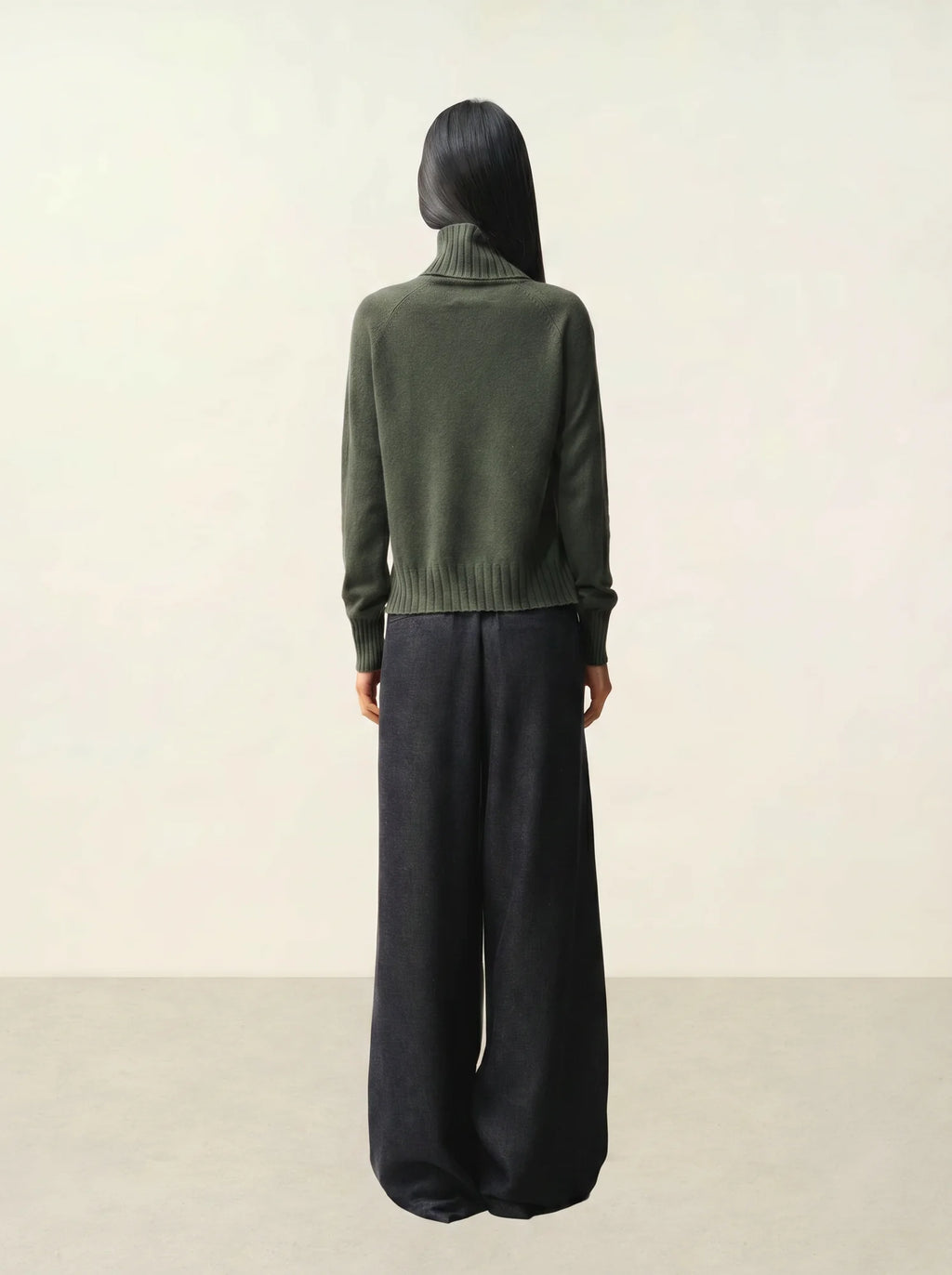 CASSY pull col roulé kaki