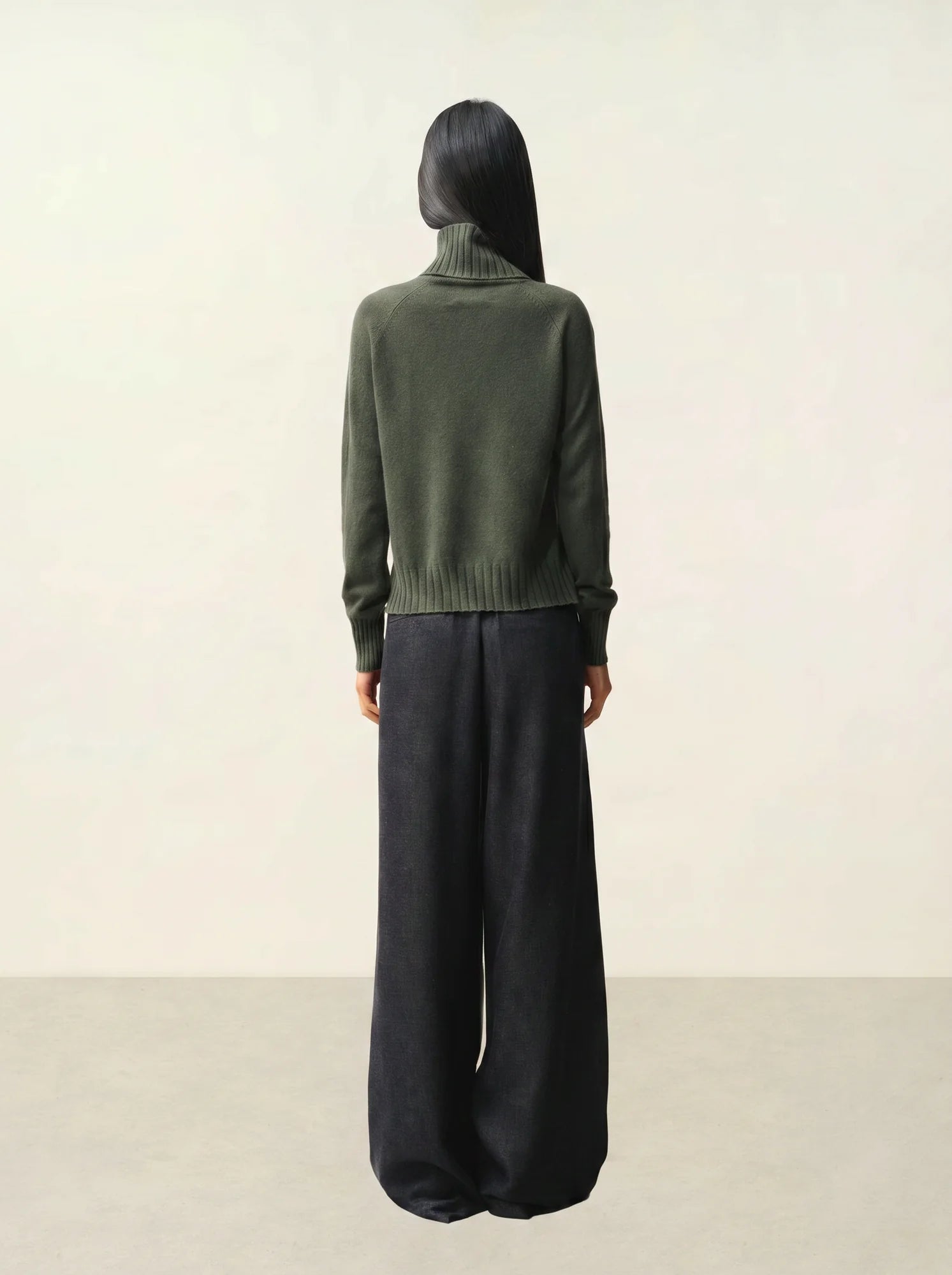 CASSY pull col roulé kaki