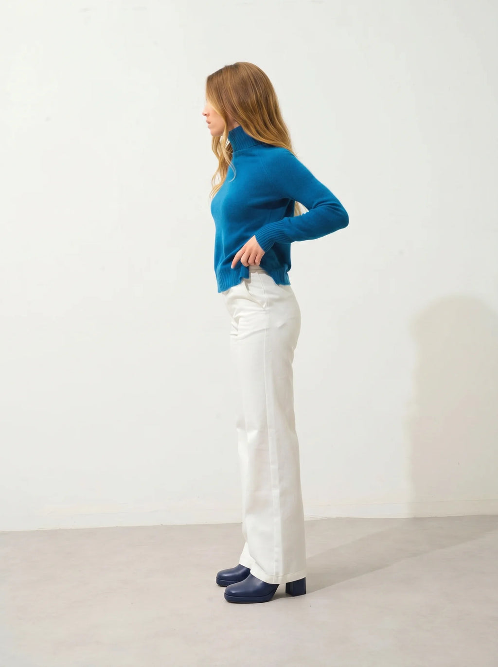CASSY Pullover Rollkragen Pfauenblau