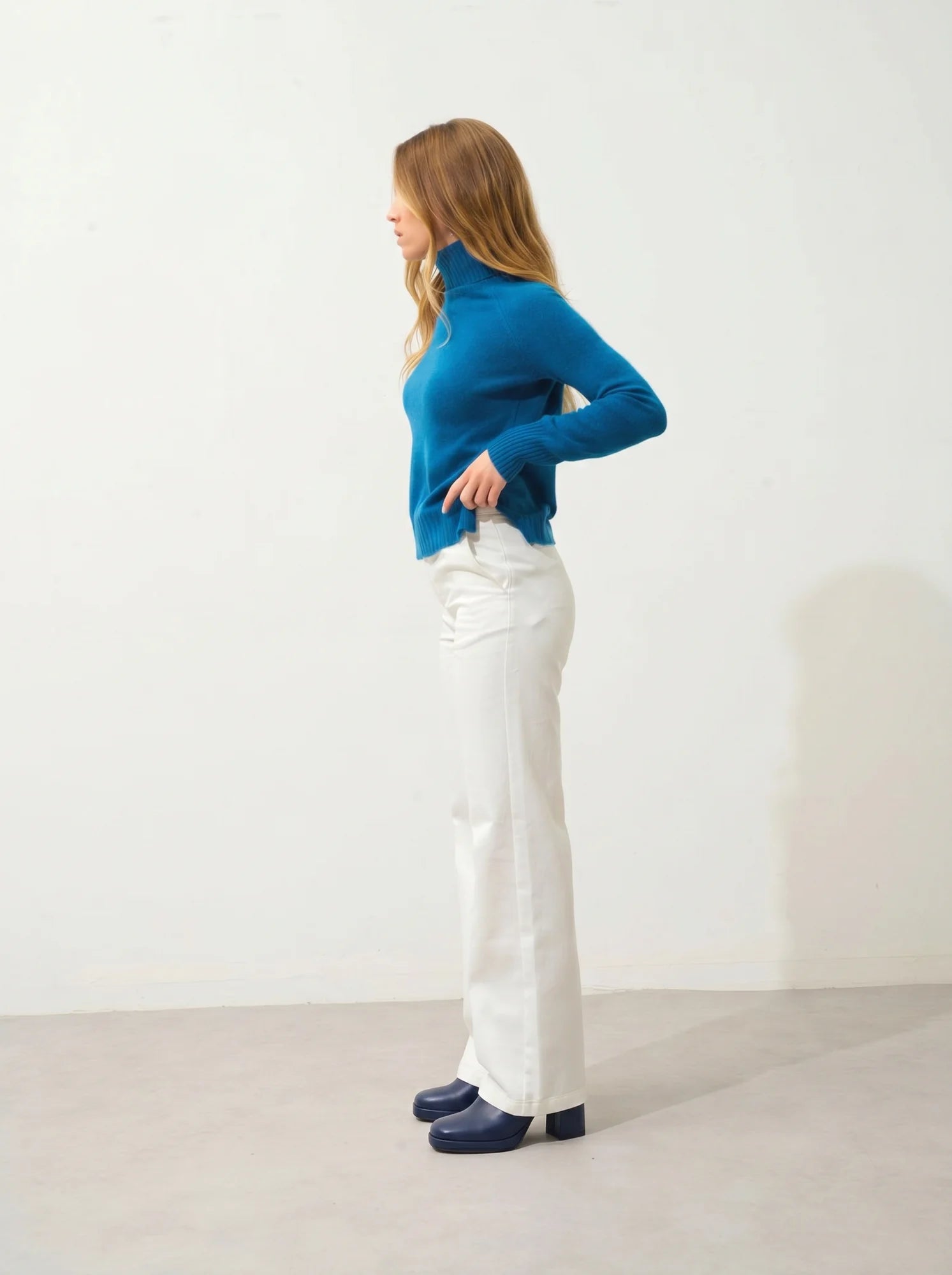 CASSY Pullover Rollkragen Pfauenblau