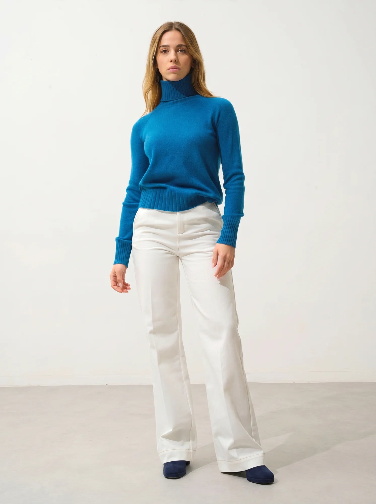 CASSY Pullover Rollkragen Pfauenblau