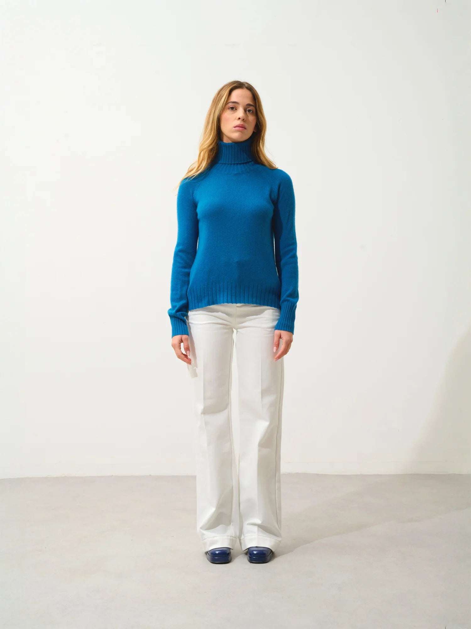 CASSY Pullover Rollkragen Pfauenblau