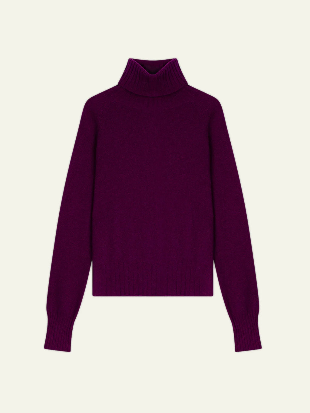 CASSY pull col roulé prune