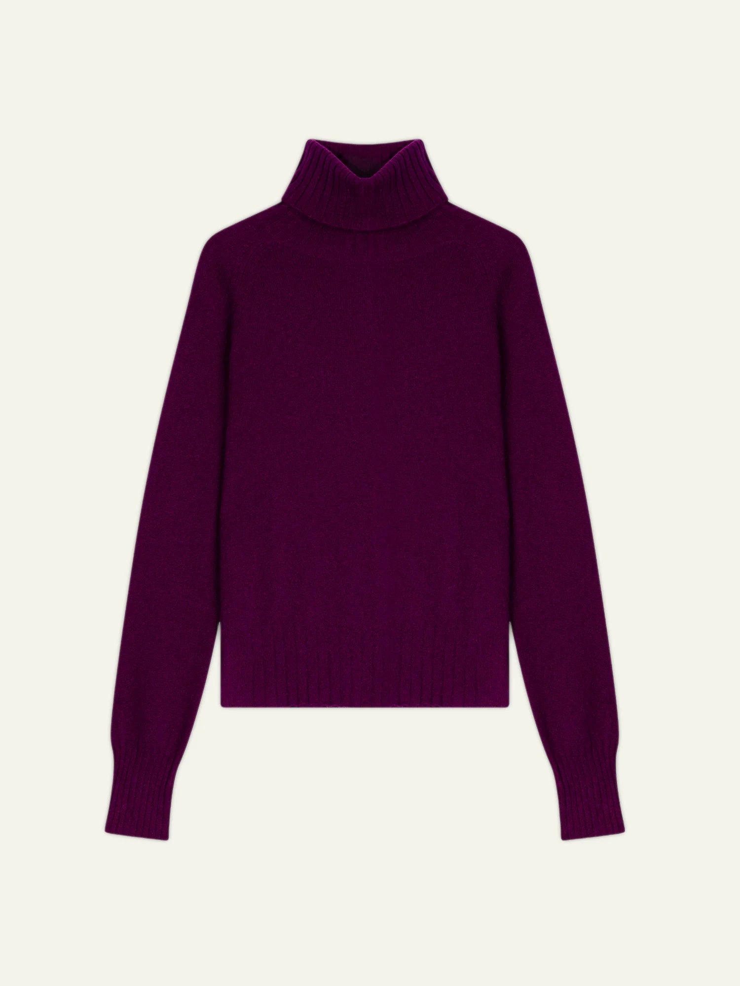 CASSY pull col roulé prune