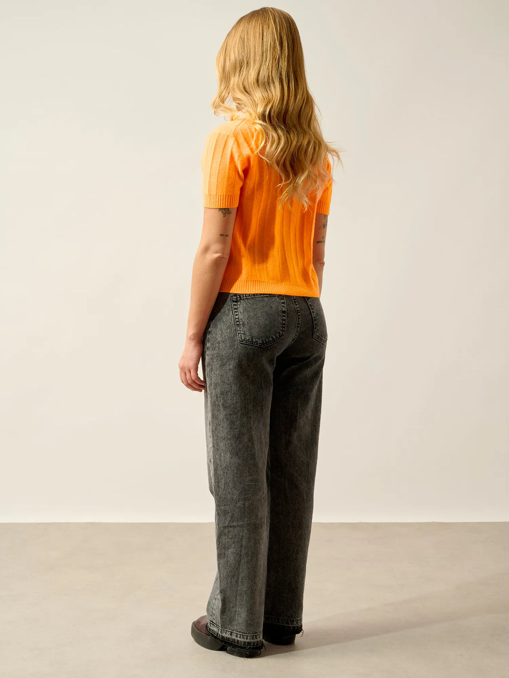 ELIRA t-shirt col rond mandarine fluo