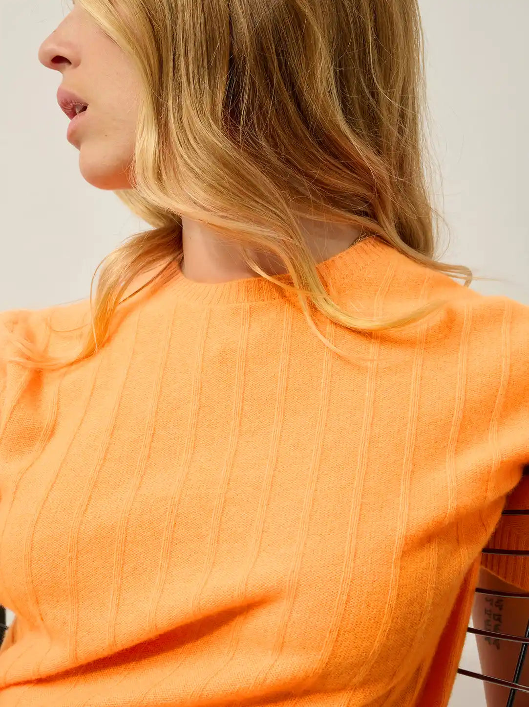 ELIRA t-shirt col rond mandarine fluo