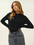 ELOWEN pullover mit kapuze schwarz