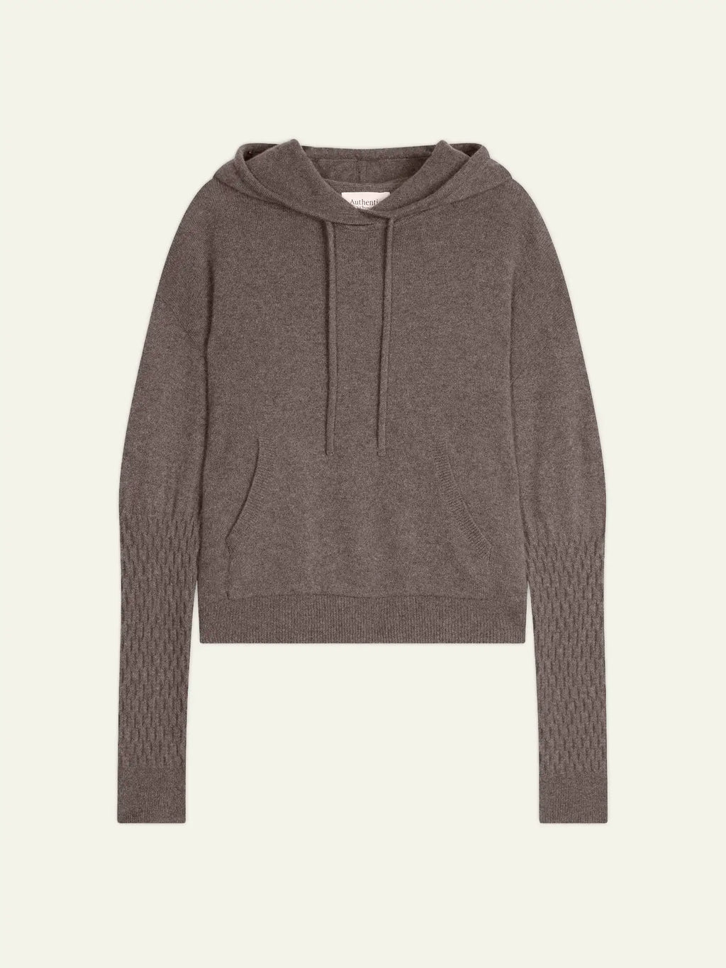 ELOWEN pull capuche taupe chiné