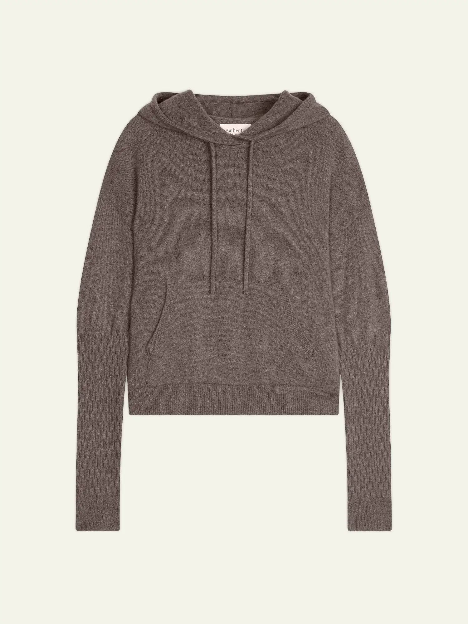ELOWEN pull capuche taupe chiné