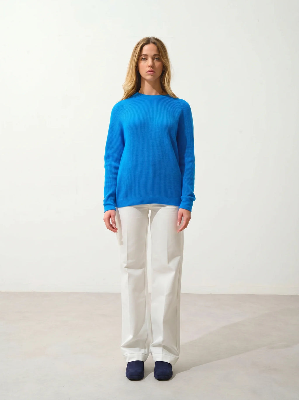 LUNÉA pullover rundhalsausschnitt azurblau