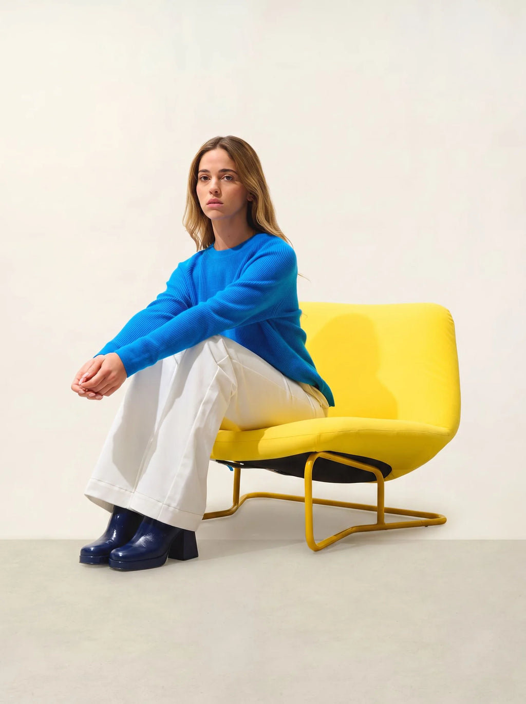 LUNÉA pullover rundhalsausschnitt azurblau
