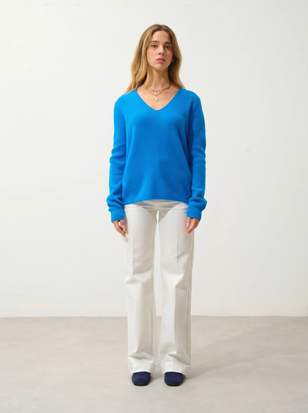 ALAYA pullover v-ausschnitt azurblau