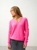 ALAYA pullover v-ausschnitt rosa neon