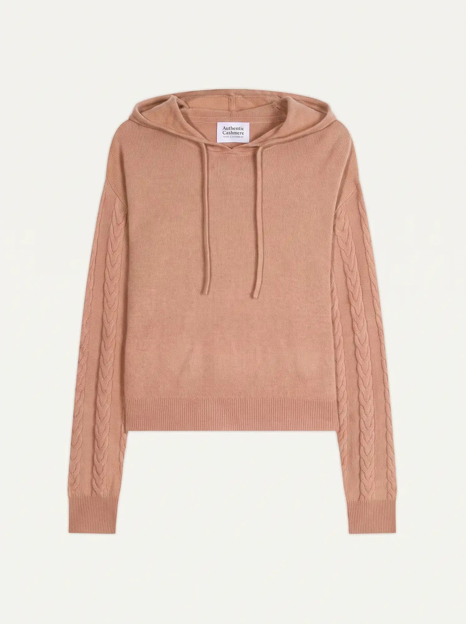 SVALINNA pullover mit kapuze camel meliert