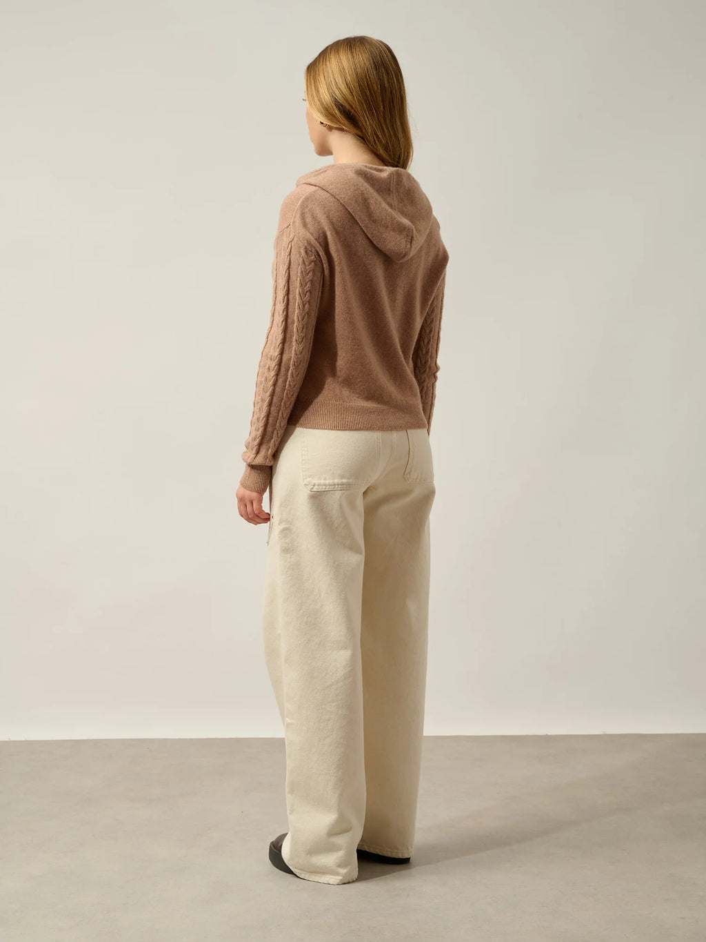 SVALINNA pullover mit kapuze camel meliert