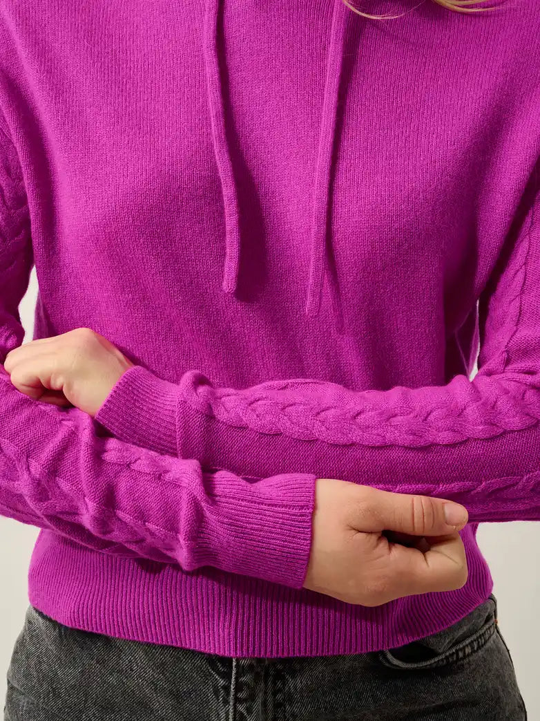 SVALINNA pullover mit kapuze violett neon