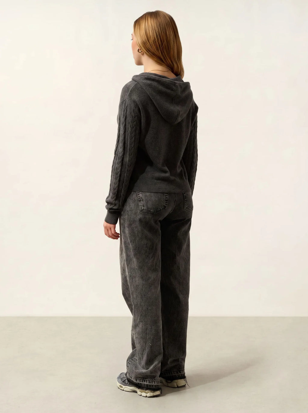 SVALINNA pull capuche anthracite chiné
