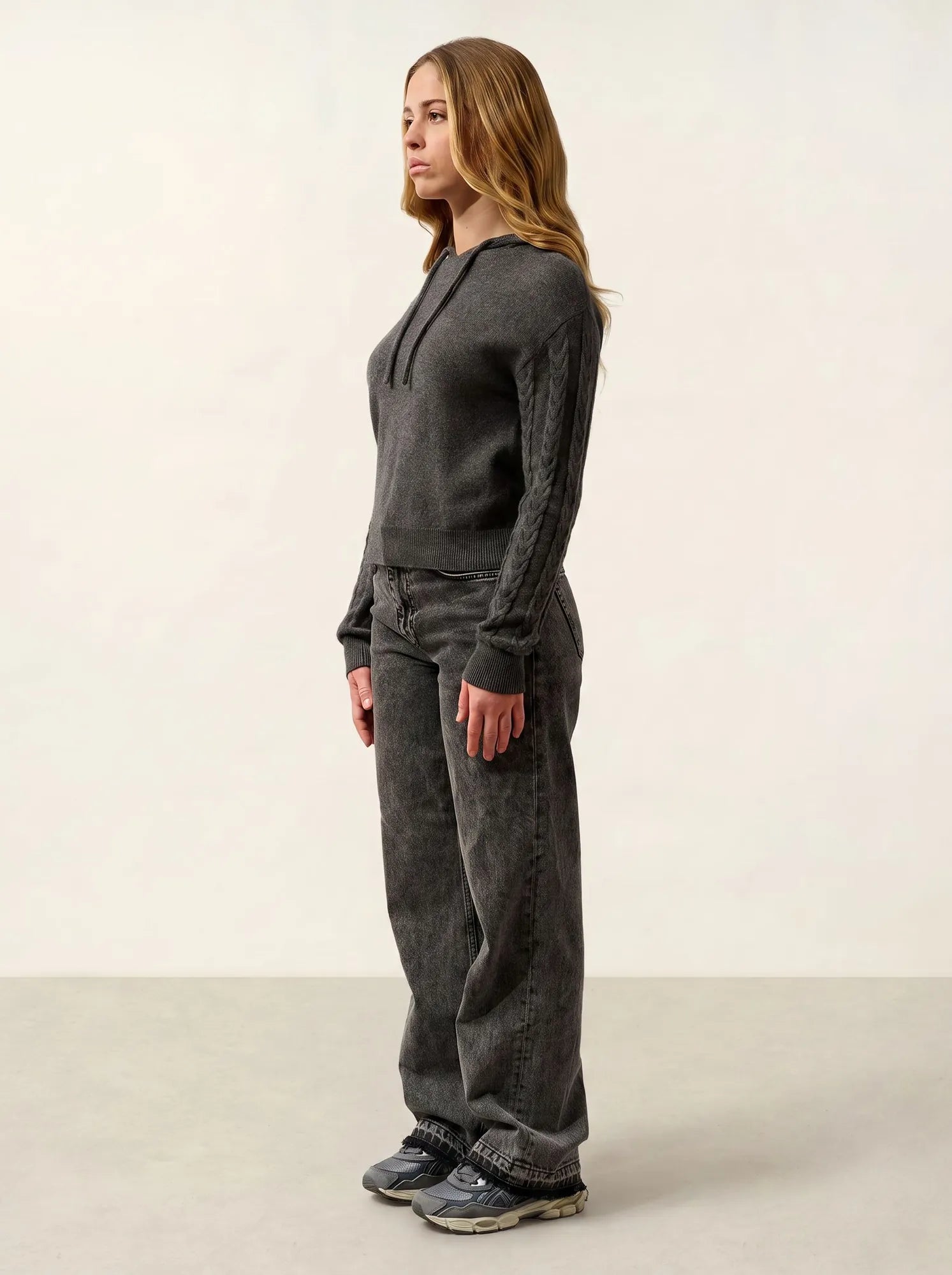 SVALINNA pull capuche anthracite chiné