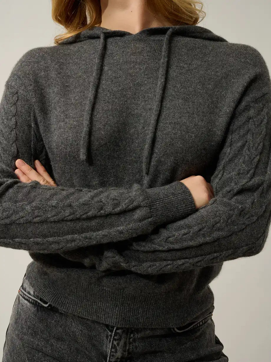 SVALINNA pull capuche anthracite chiné