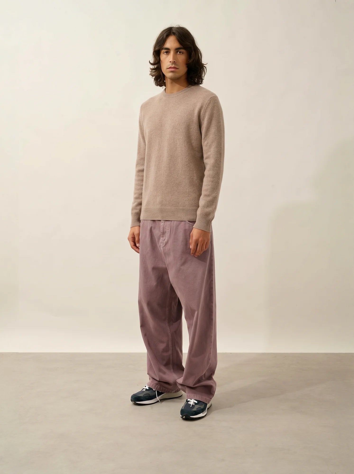 LUFFY pull col rond camel chiné