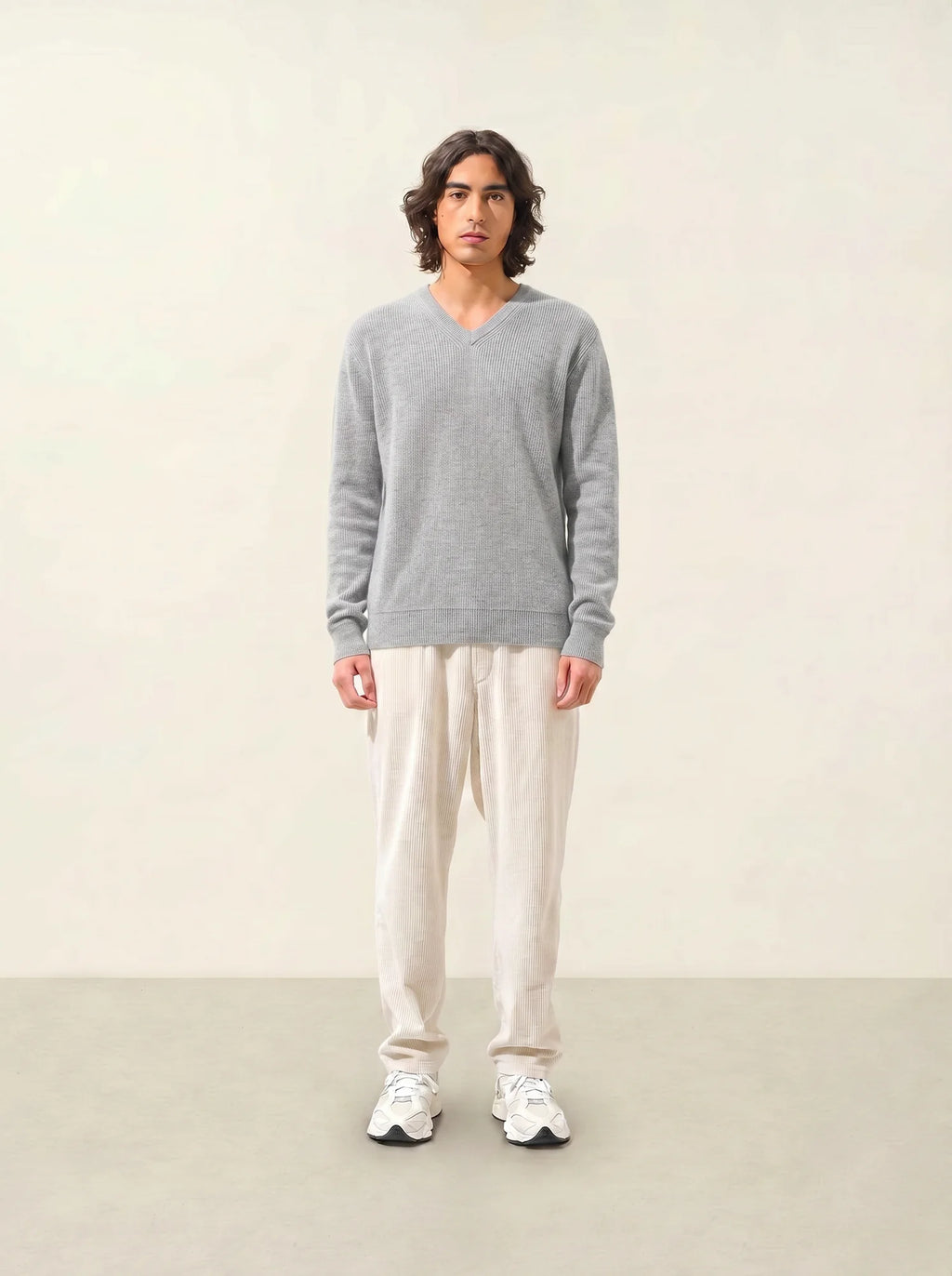 JARDON sweater v-neck light heather grey