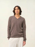 JARDON sweater v-neck heather taupe