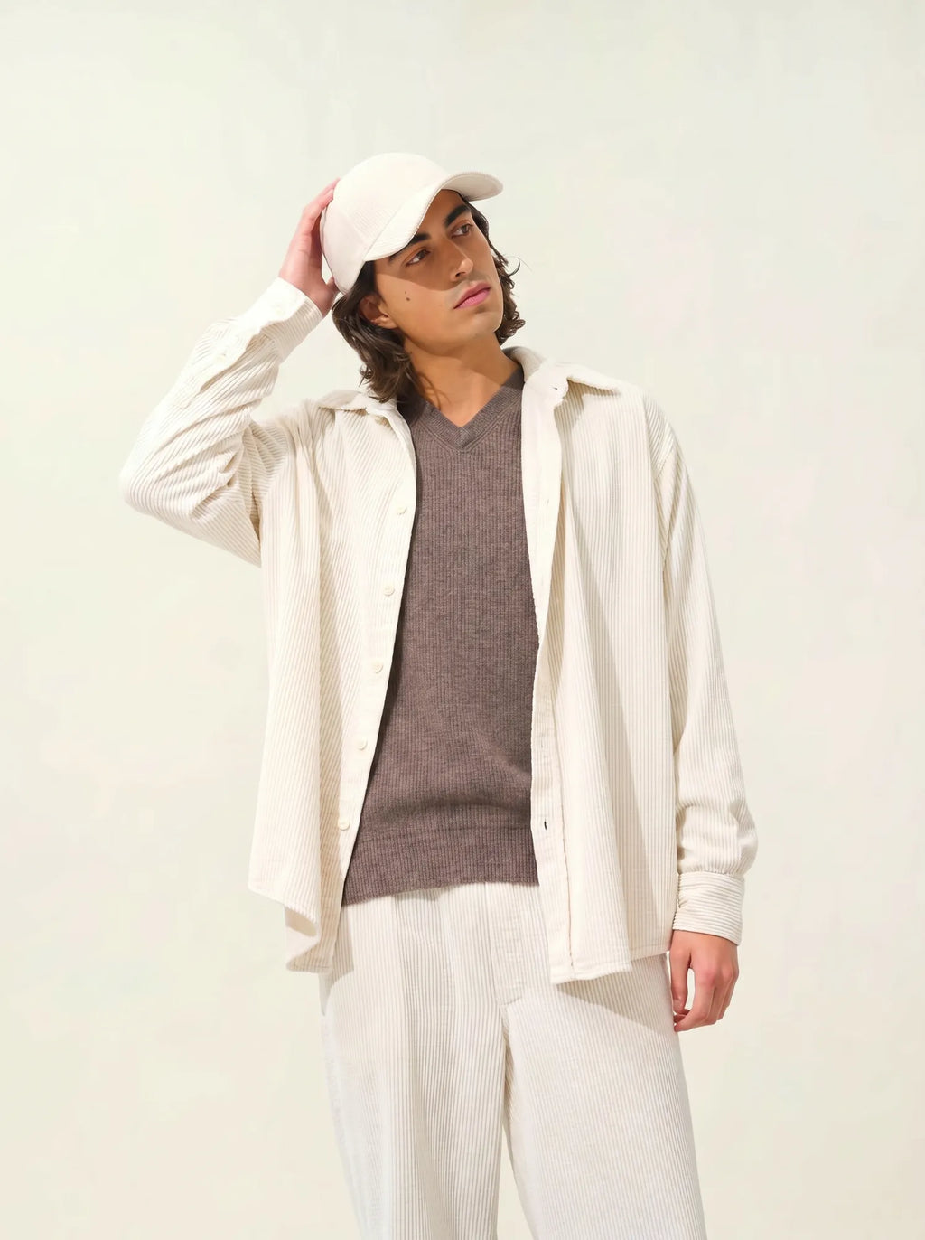 JARDON sweater v-neck heather taupe