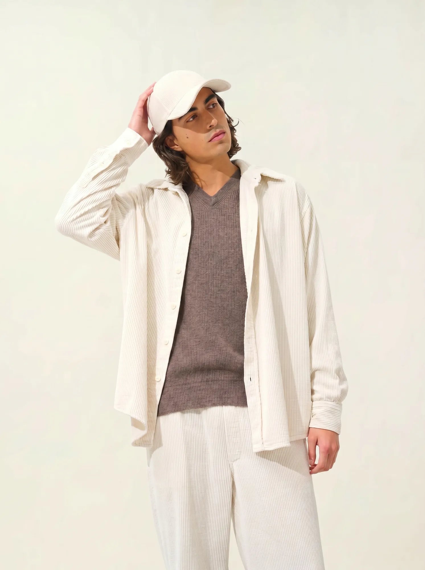 JARDON pullover v-ausschnitt taupe meliert
