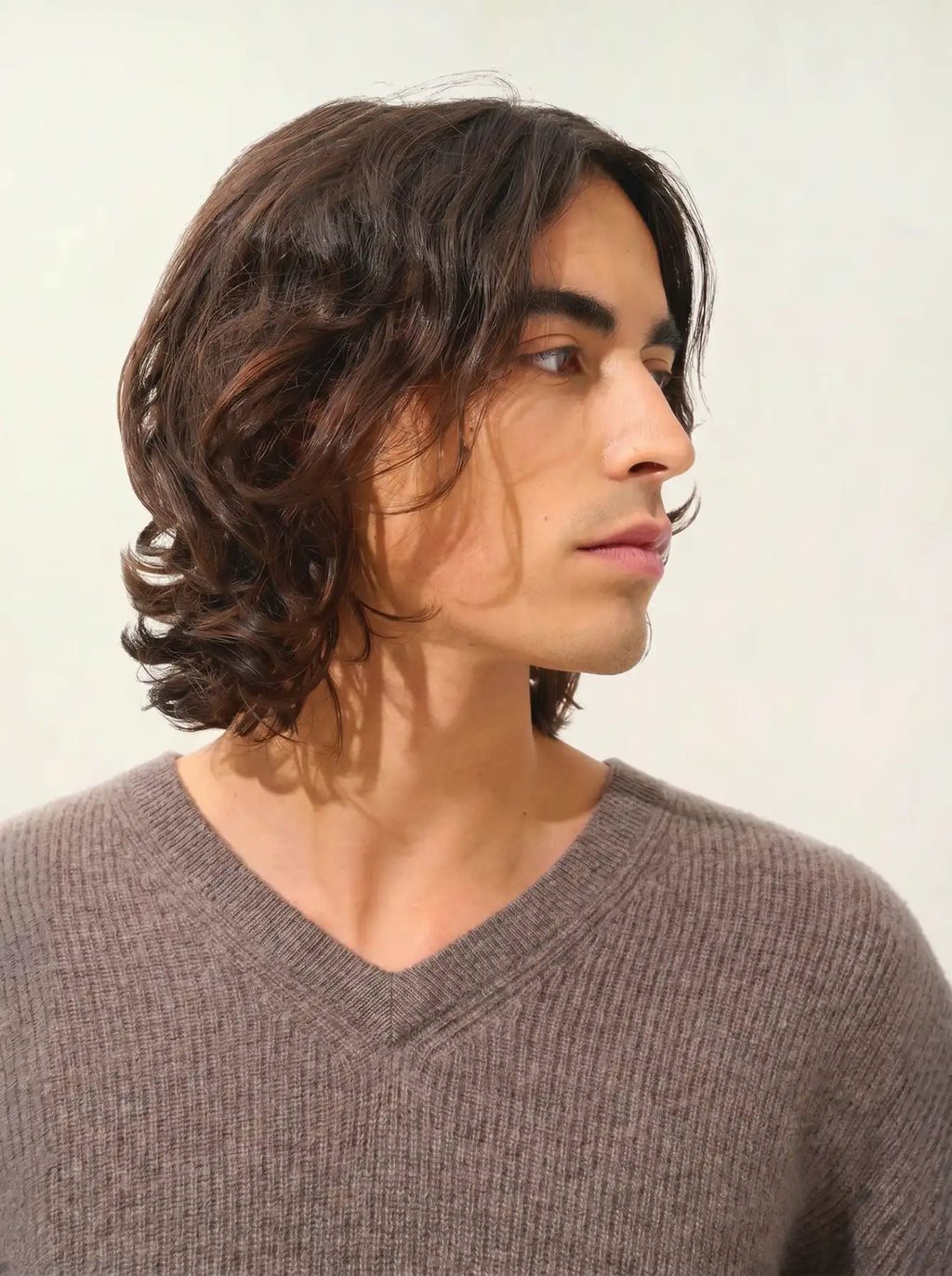 JARDON sweater v-neck heather taupe