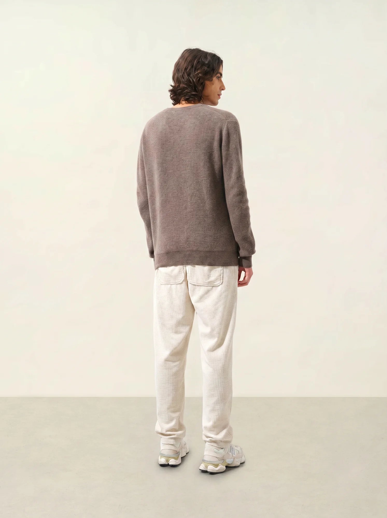 JARDON pullover v-ausschnitt taupe meliert