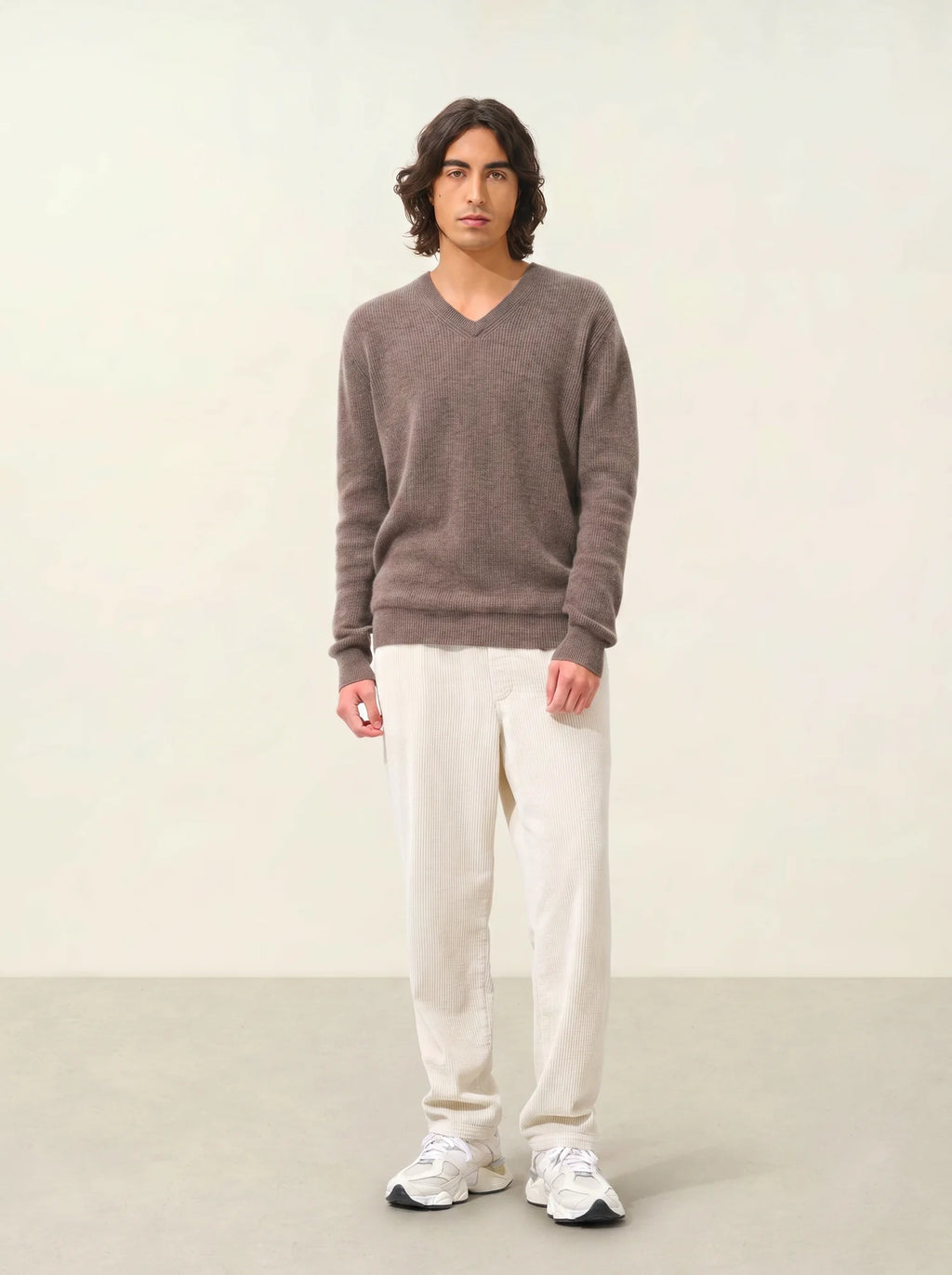 JARDON sweater v-neck heather taupe