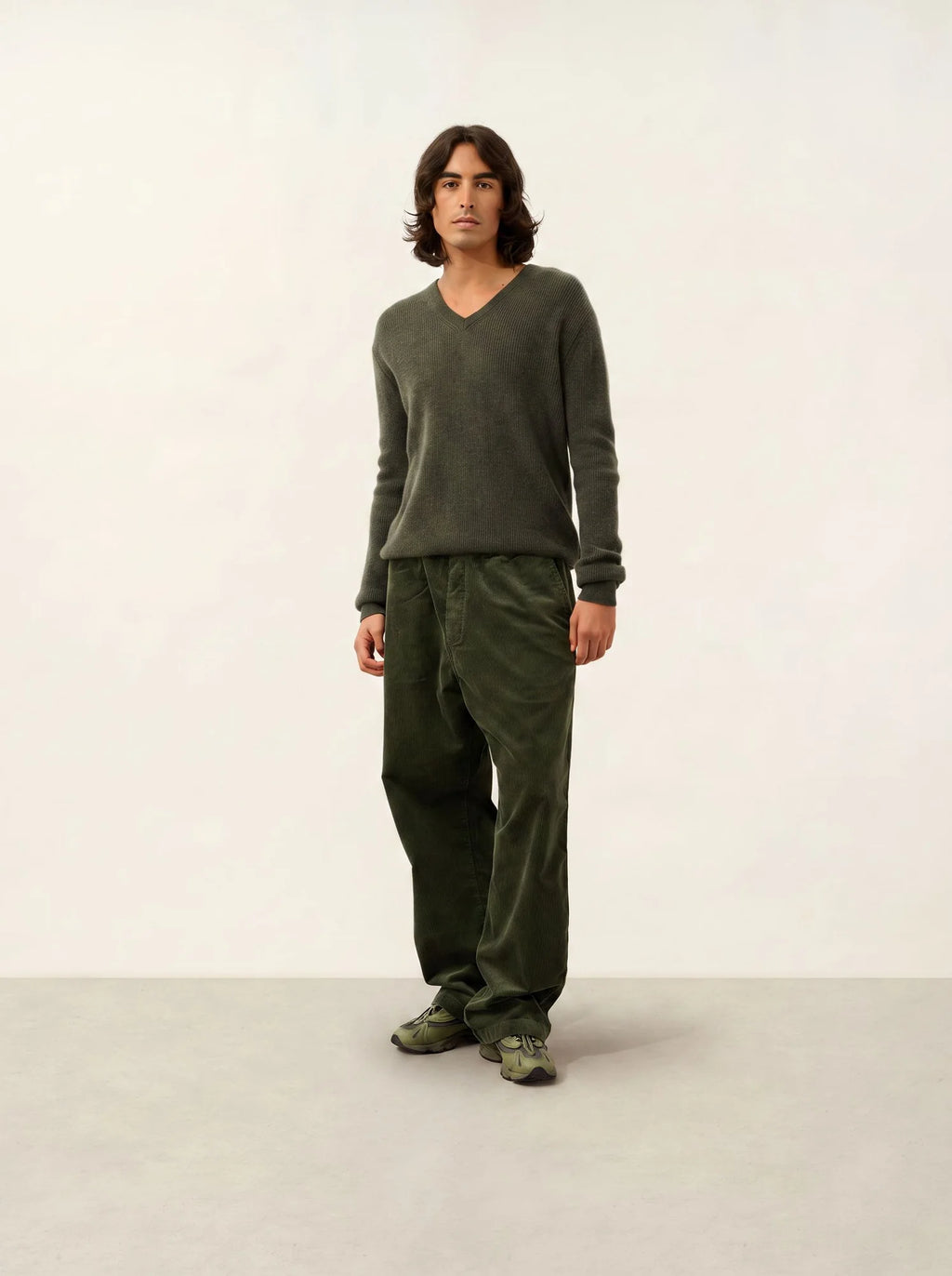 JARDON sweater v-neck heather khaki